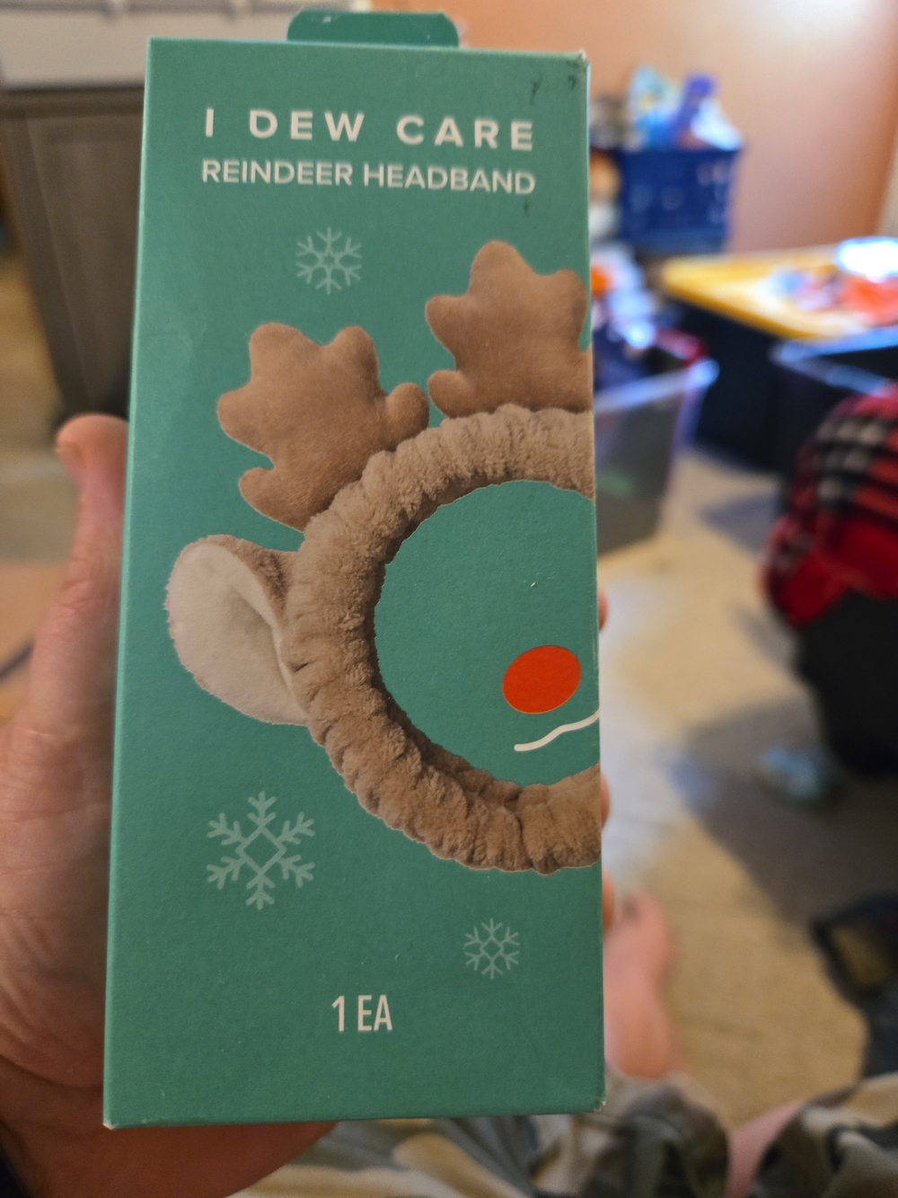 I Dew Care Reindeer Headband - Plush Tan with White Ears